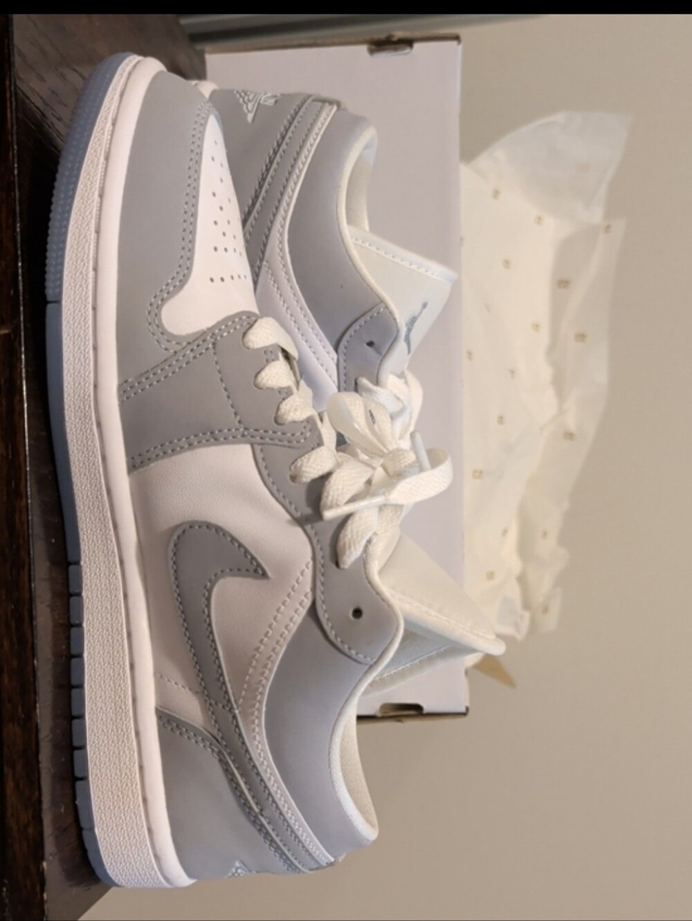Jordan Women's Low-Top Sneakers in Light Gray and White - Picture 5 of 5